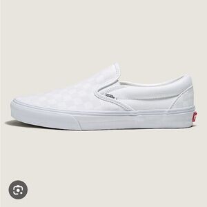 Vans white checkered Slip-On Shoes